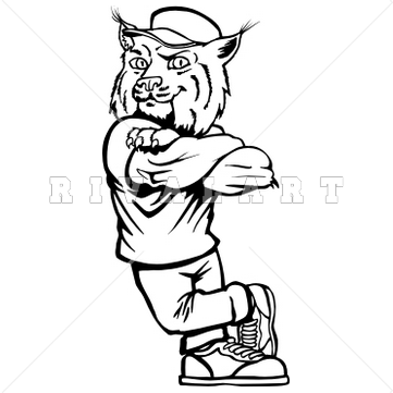 Bobcat clipart friendly. Mascot image of leaning