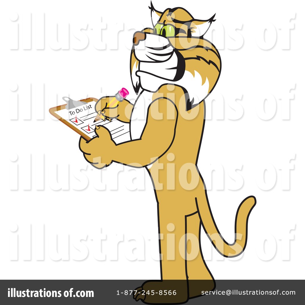 Bobcat clipart school. Mascot illustration by 
