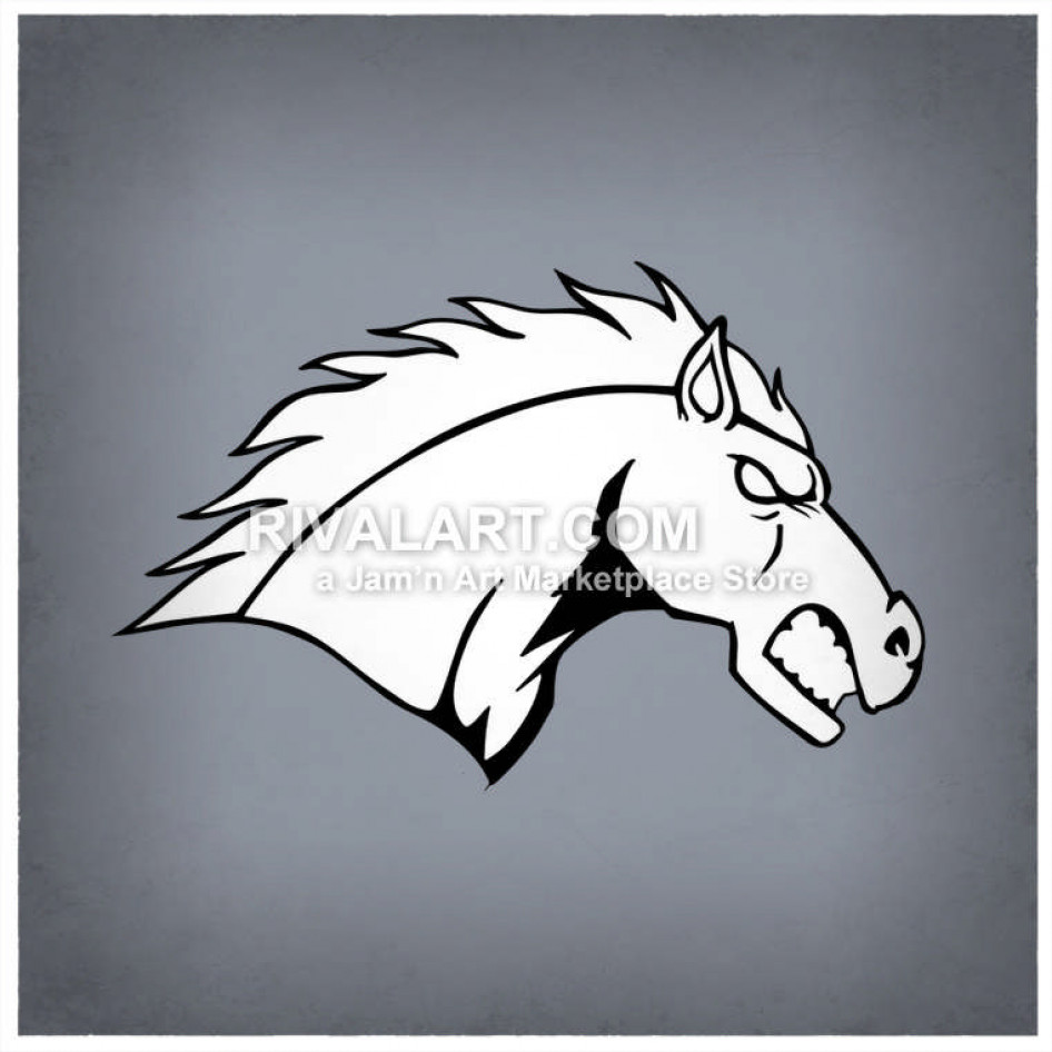 Mean horse graphic . Bobcat clipart side view