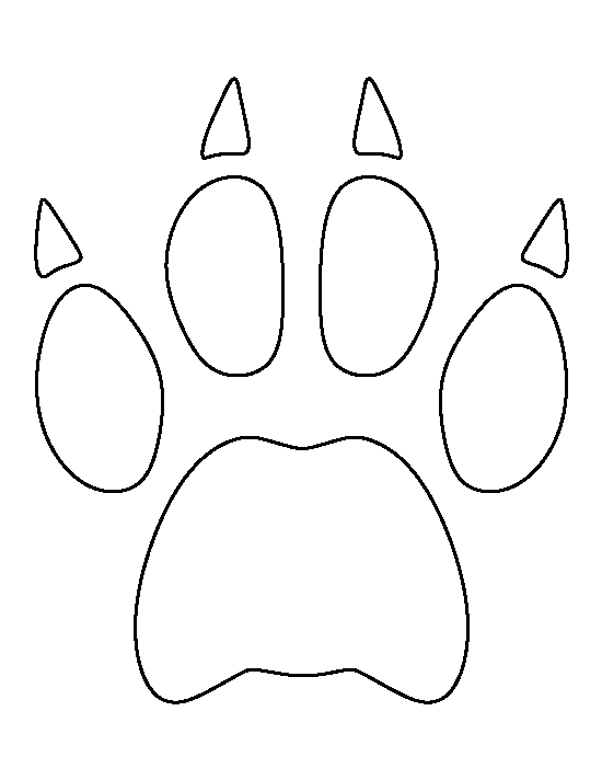 Bobcat clipart template. Paw print pattern use
