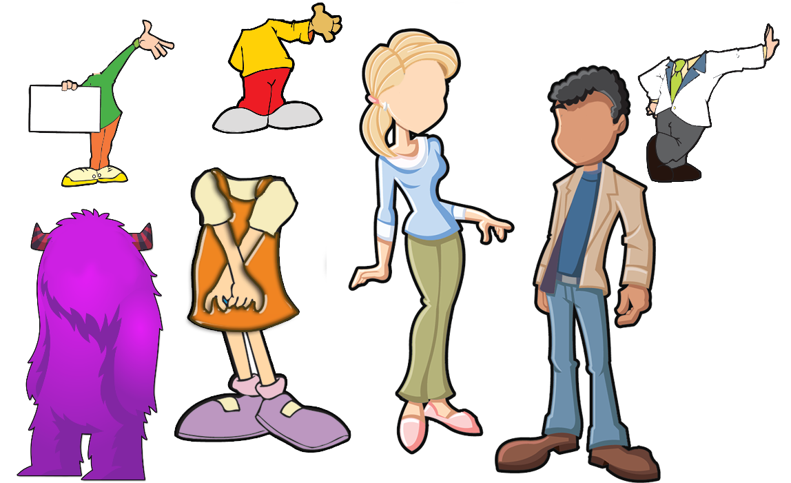 Body clipart animated. Create your own character