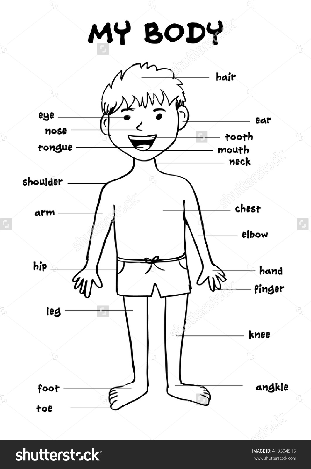  collection of my. Body clipart black and white