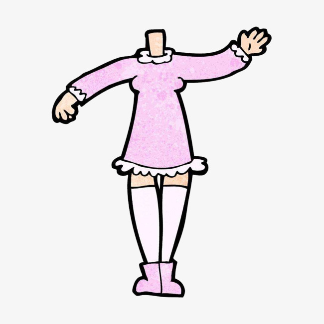 Dancing no head pink. Body clipart cartoon