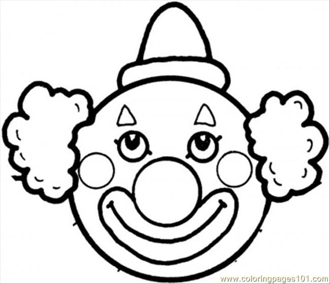 Body clipart clown. Clowns face coloring page