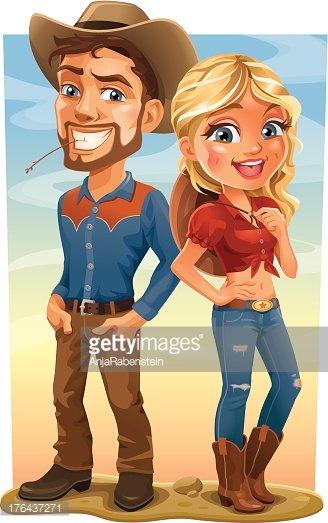 Cartoon and cowgirl full. Body clipart cowboy