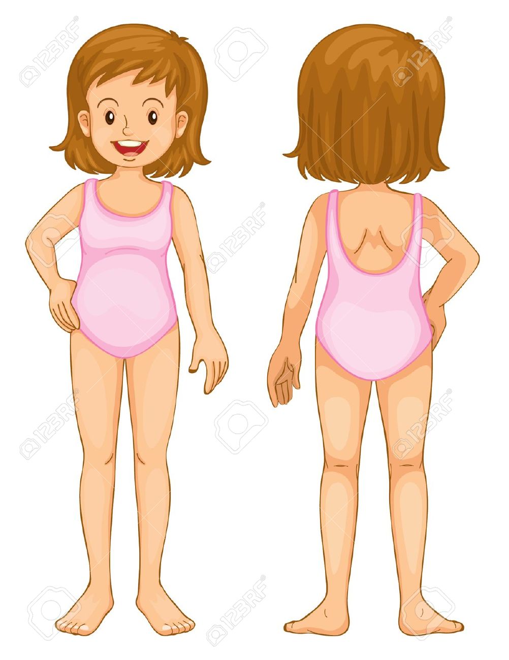 Body clipart illustration. Girl in the human