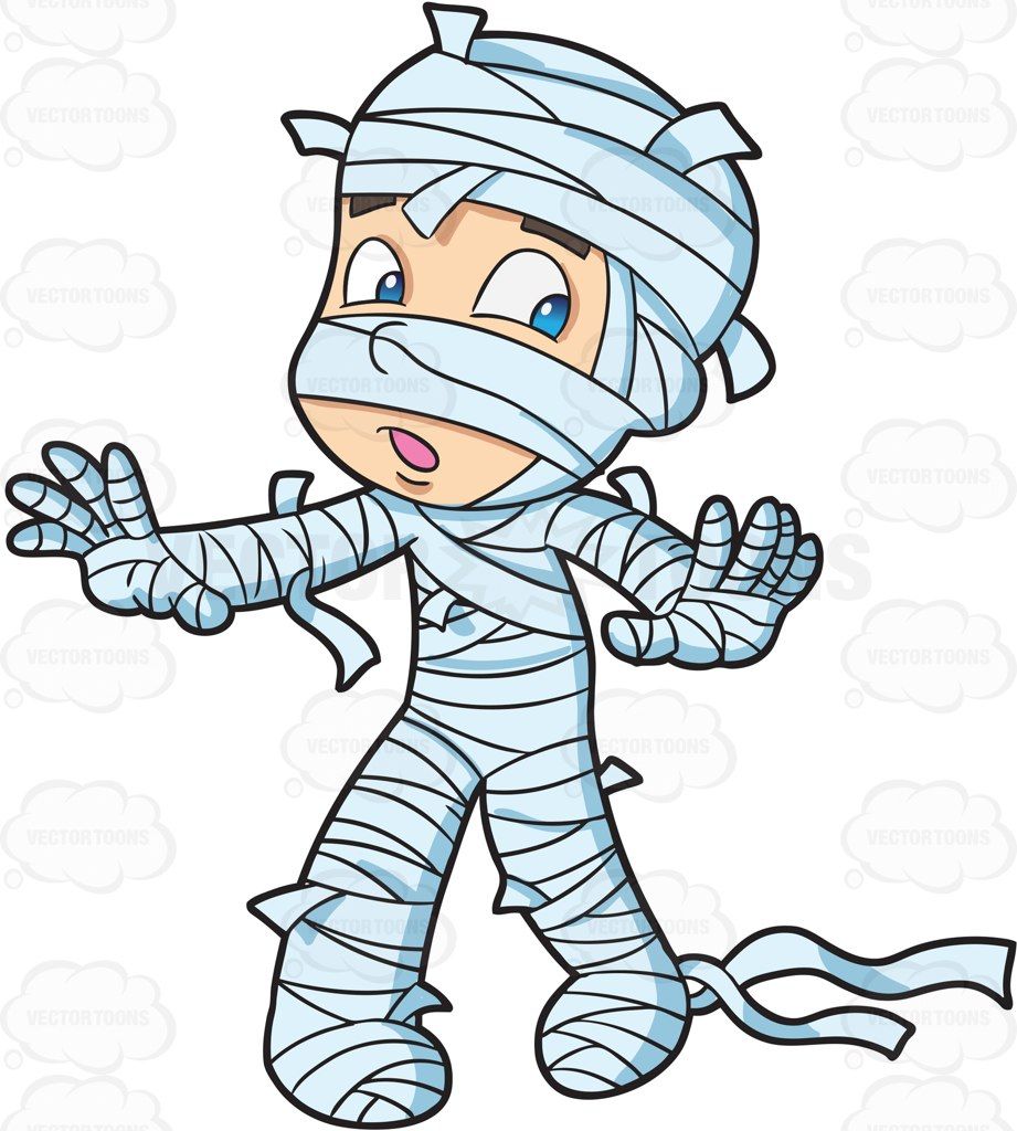 Mummy clipart mummy wrap. A boy wrapped in
