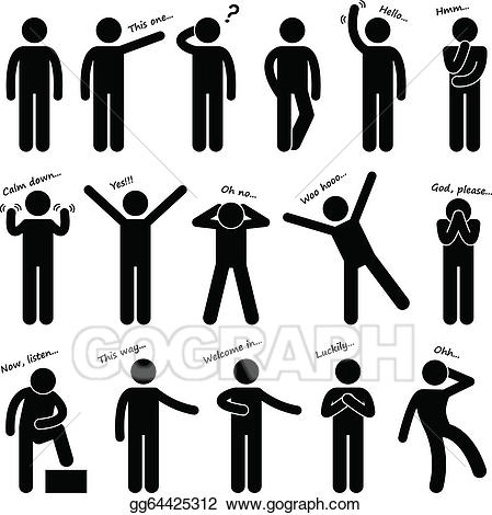 Body clipart posture. Vector illustration man people