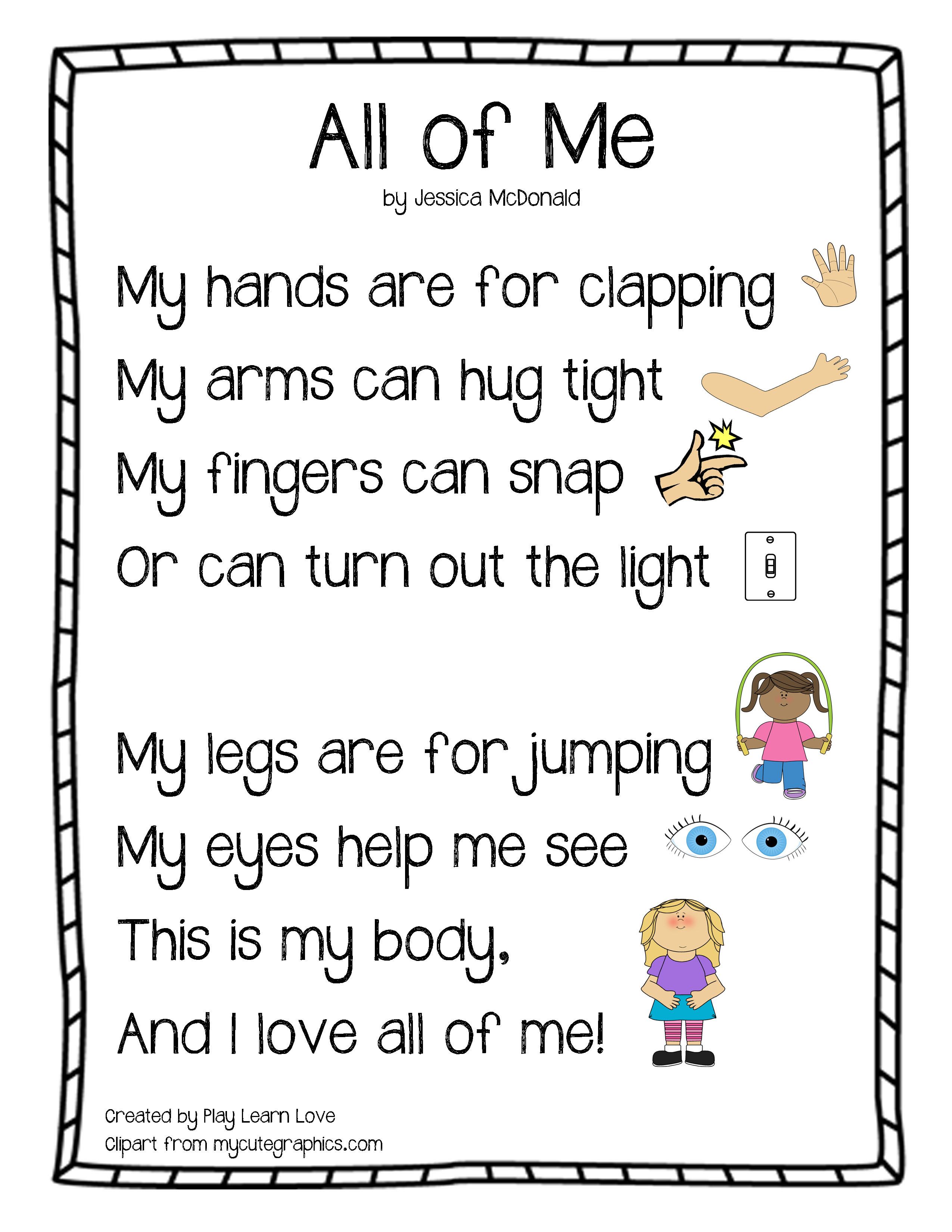 Body clipart preschool. All about me parts