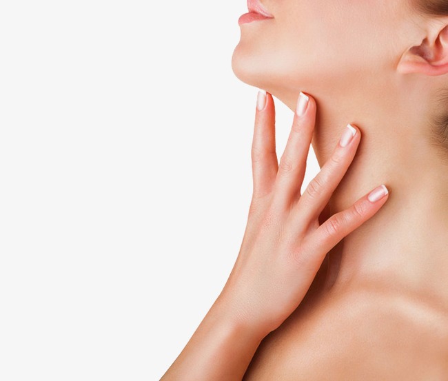 Model neck care wash. Body clipart skin