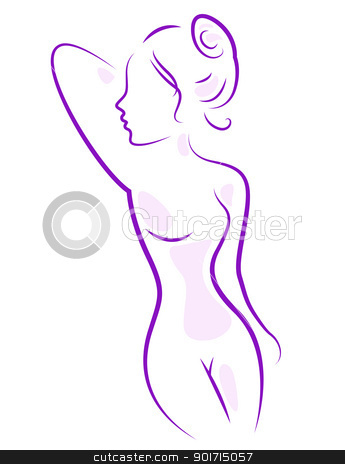 Body clipart woman. Abstract spa isolated on