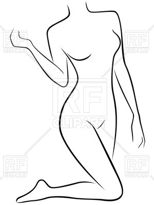Outline drawing of a. Body clipart woman