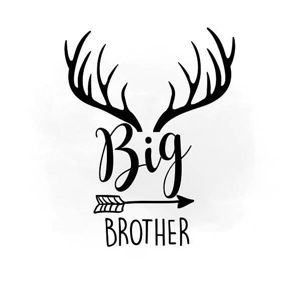 Big brother svg print. Boho clipart black and white