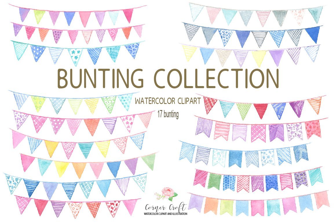 boho clipart bunting