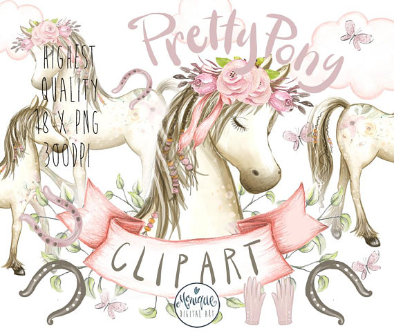 boho clipart horse