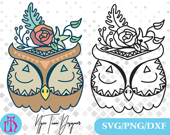 boho clipart owl