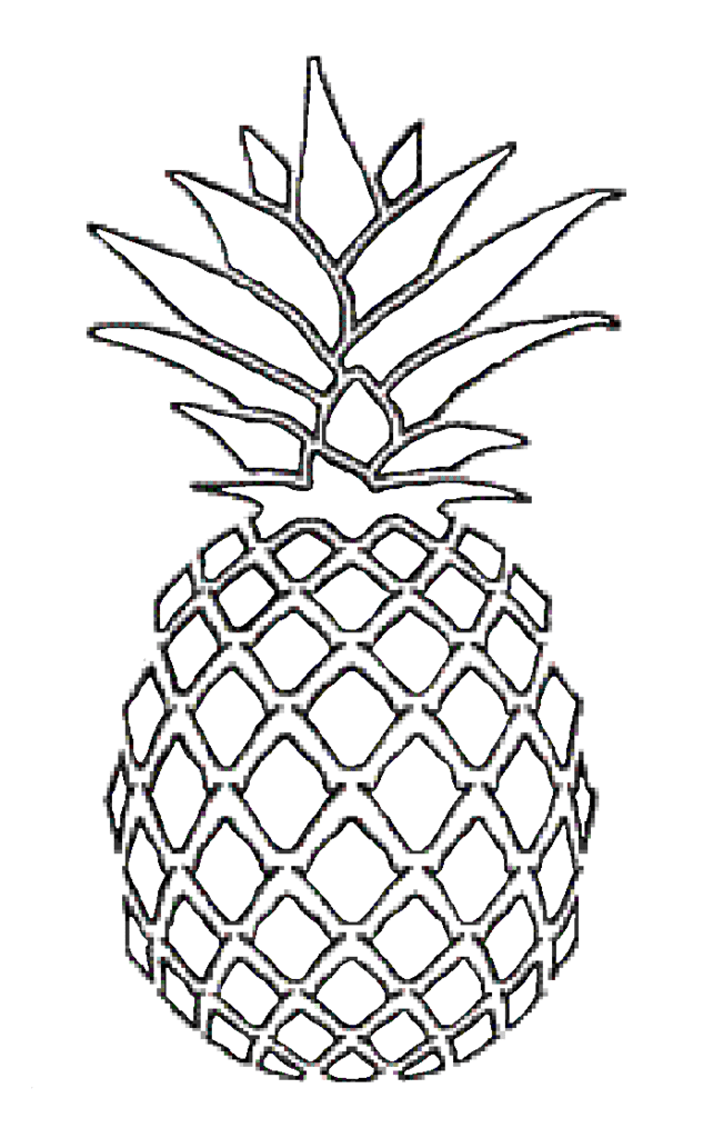 coloring clipart pineapple
