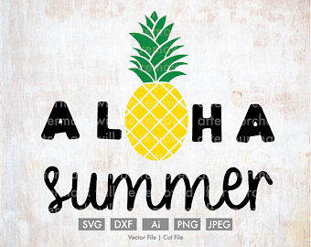 Boho clipart pineapple. Aloha vector cut file
