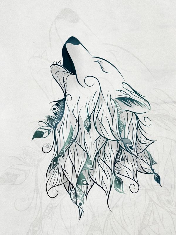 Boho clipart wolf.  best tattoo images