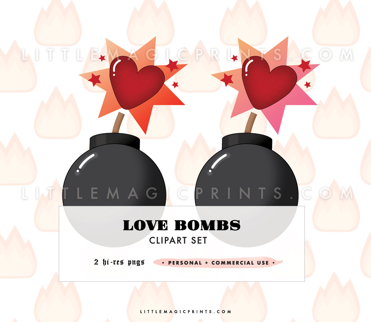 Bomb clipart bombshell. Love bombs set little