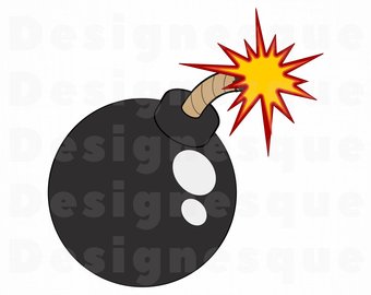 Svg dxf eps and. Bomb clipart cute