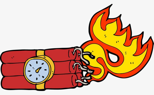 Bomb clipart fire. Cartoon material png image