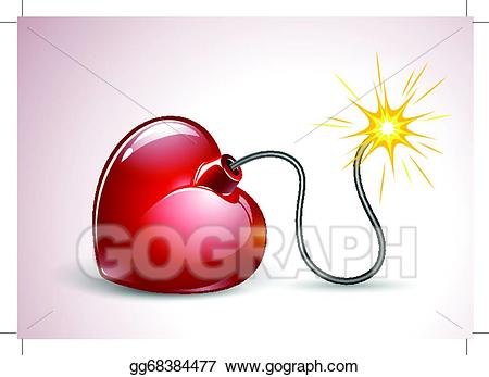 Bomb clipart heart. Vector art shaped love