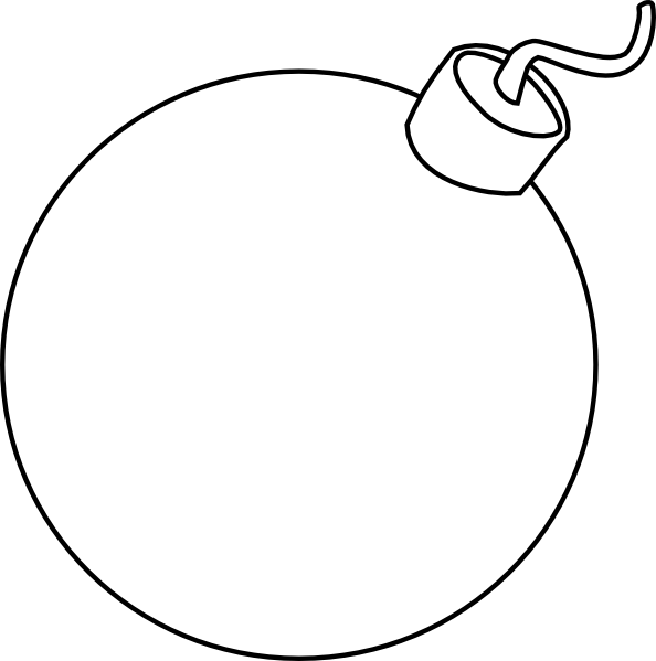Bomb clipart outline. Black and white clip