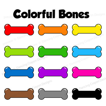 Clip art dog and. Bone clipart colorful
