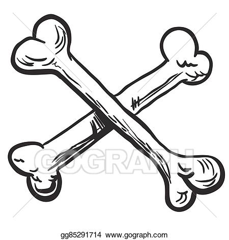 Vector black and white. Bone clipart simple