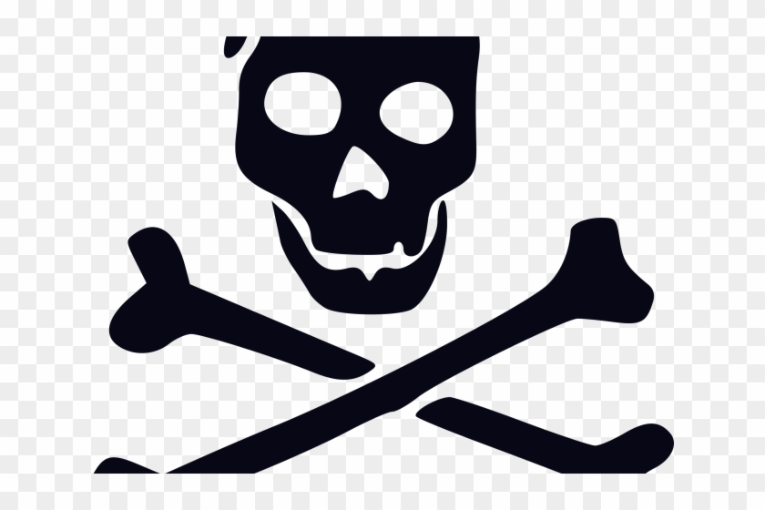 Bones pirate flag decal. Bone clipart single