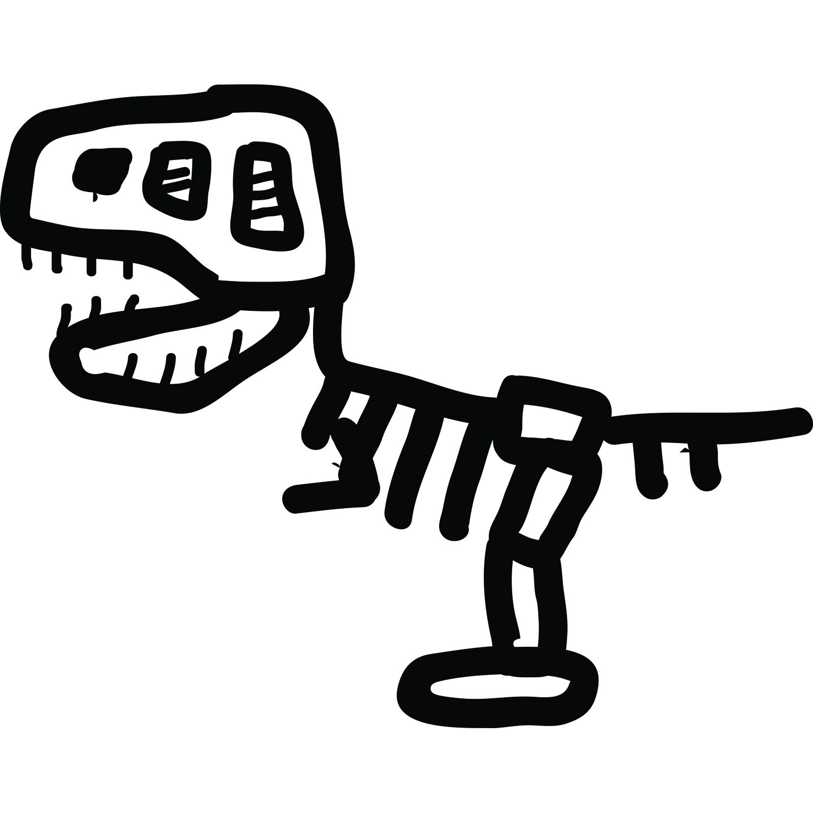 T rex cartoon drawing. Bones clipart trex