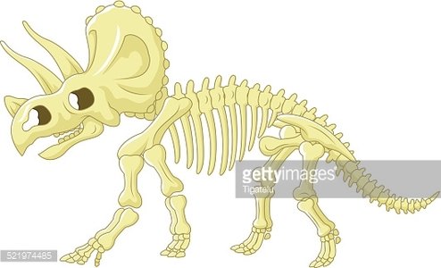 Cartoon skeleton premium clipartlogo. Bone clipart triceratops