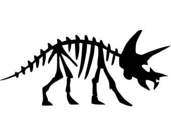 Dinosaur fossil small vinyl. Bone clipart triceratops