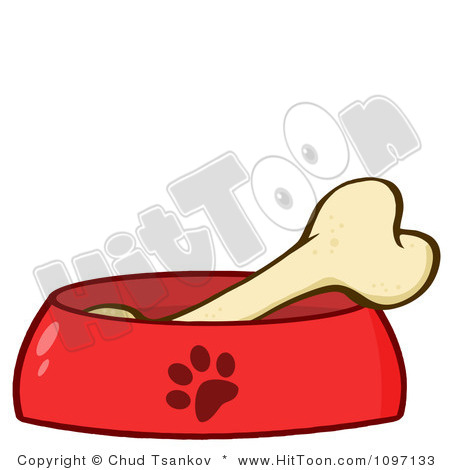 Bowl pencil and in. Bones clipart dog food