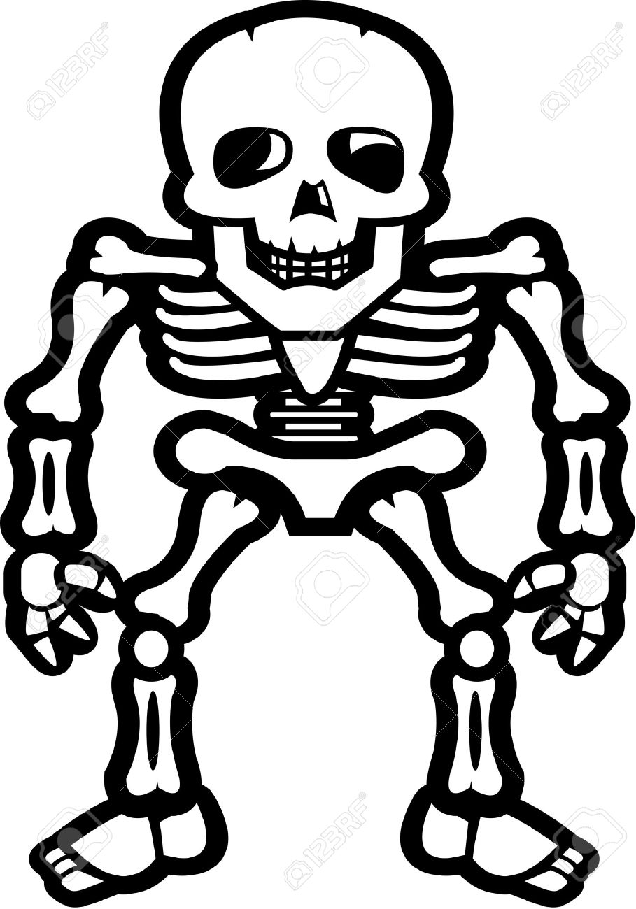 Skeleton cartoon drawing at. Bones clipart drawn