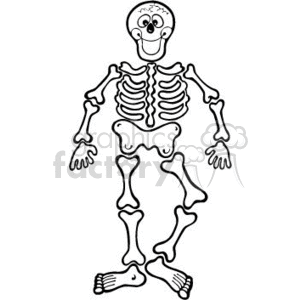 Royalty free black and. Bones clipart happy