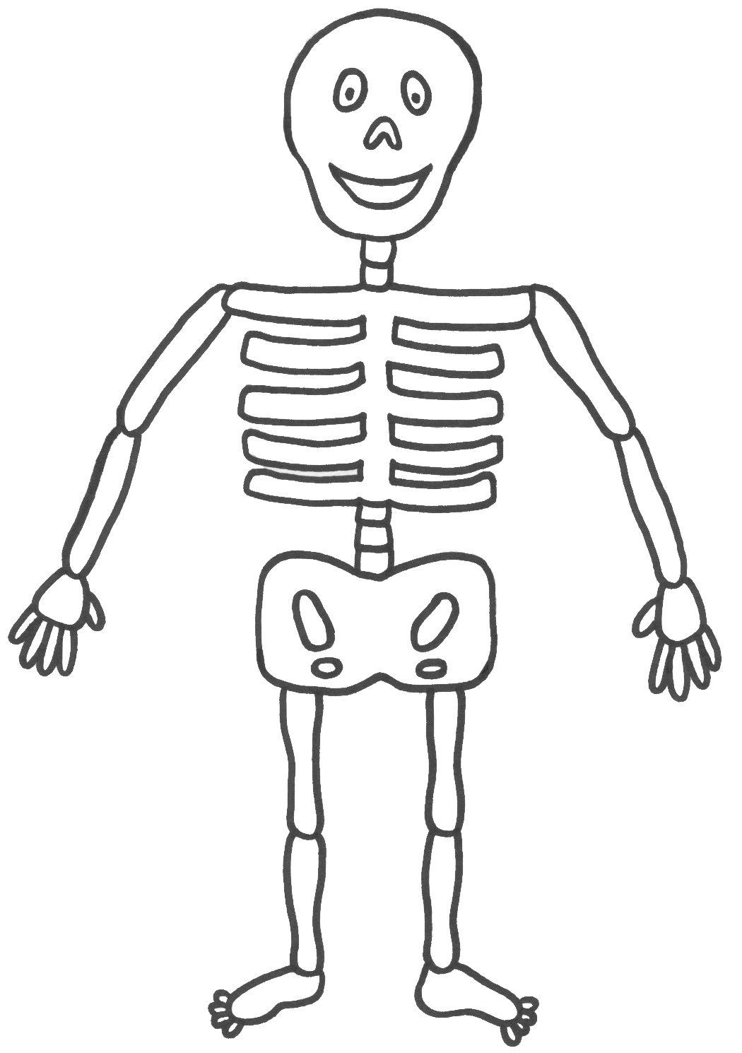 Skeleton pencil and in. Bones clipart simple