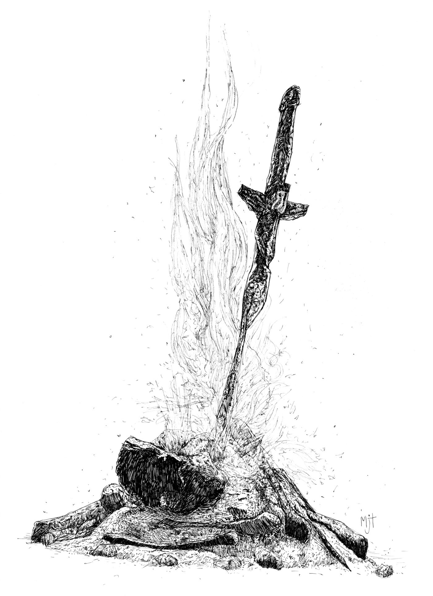 Bonfire clipart dark souls. Pin by targarien eragon