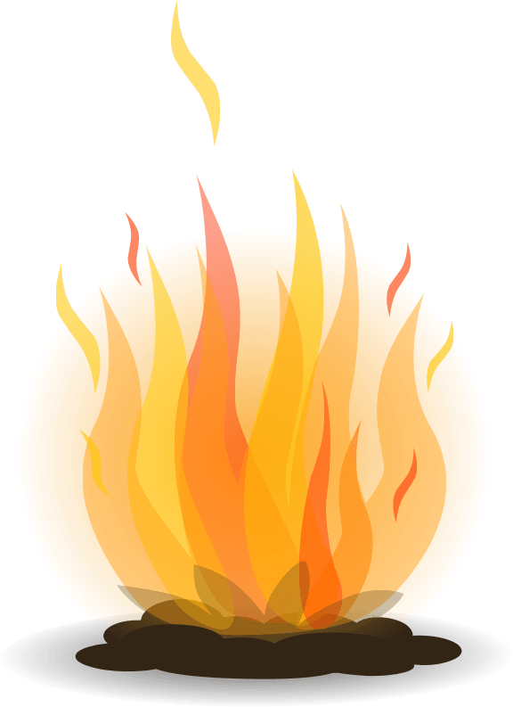bonfire clipart round flame