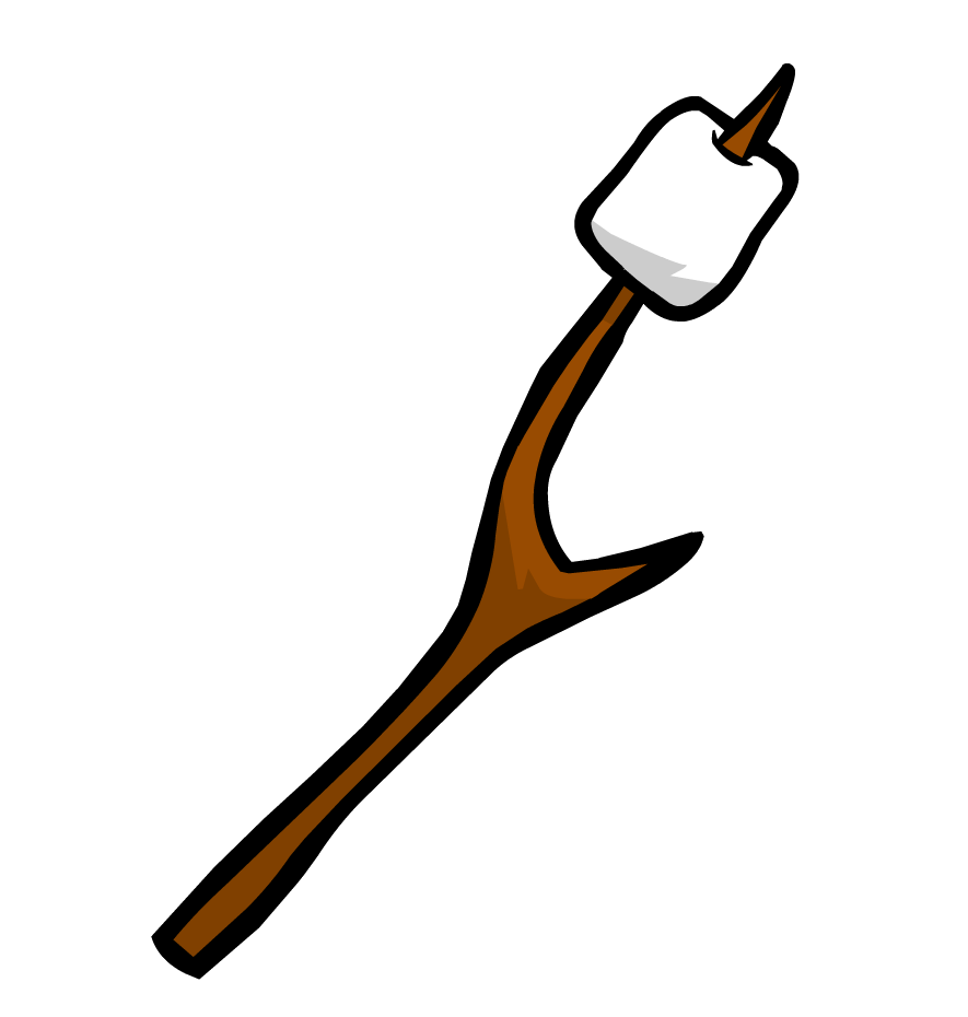 Clipart fire smore. Marshmallow on a stick