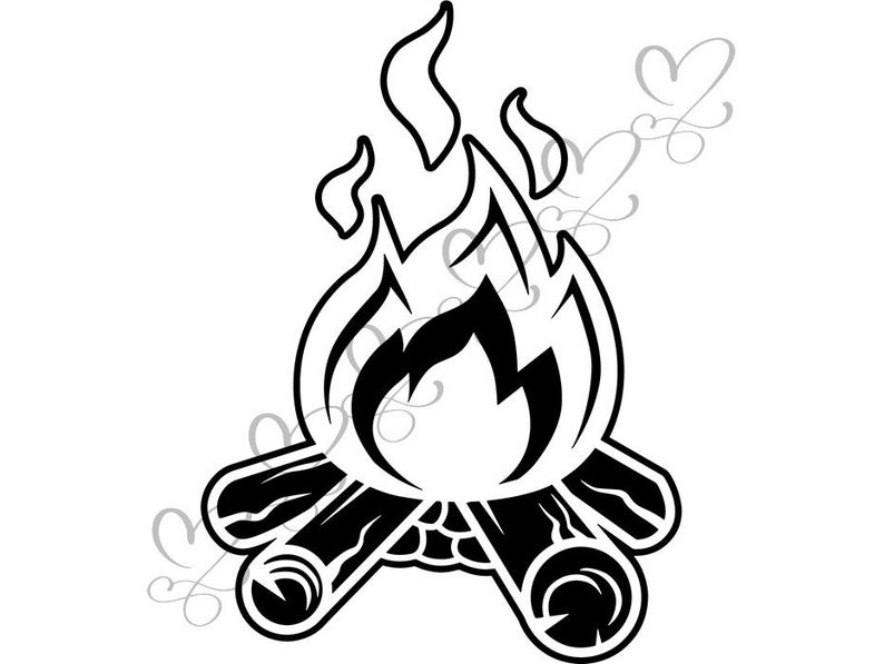 Campfire extinguisher fire flame. Bonfire clipart smoke
