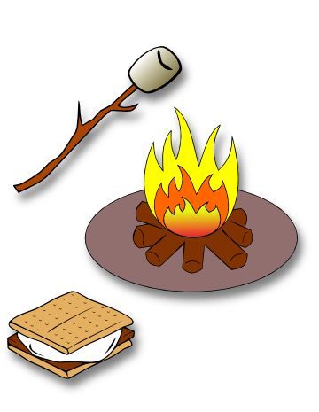 Bonfire clipart smore. The lady wolf campfire
