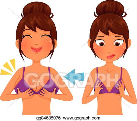 Boobs clipart enlarged. Vector stock breast augmentation