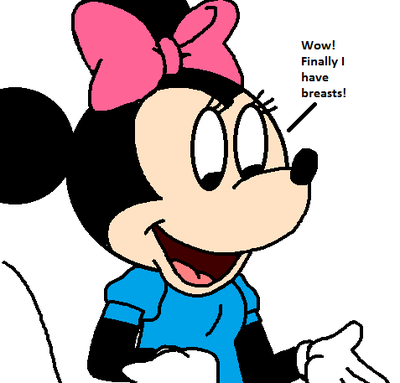 Minnie with her new. Boobs clipart mickey mouse