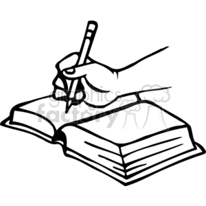 Hand writing in a. Journal clipart written note