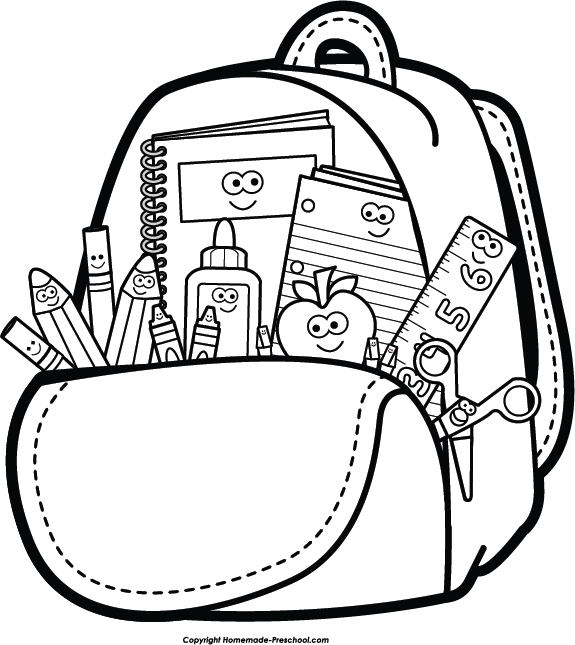 Bookbag clipart black and white. Drawing at getdrawings com