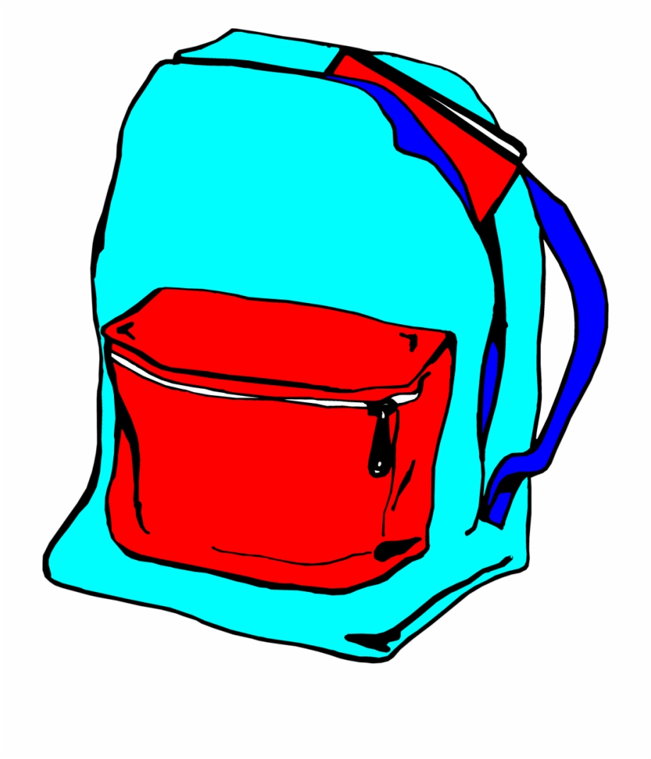 Backpack bag transparent background. Bookbag clipart border