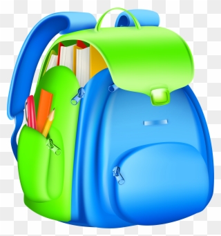 Full backpack collection bag. Bookbag clipart high school