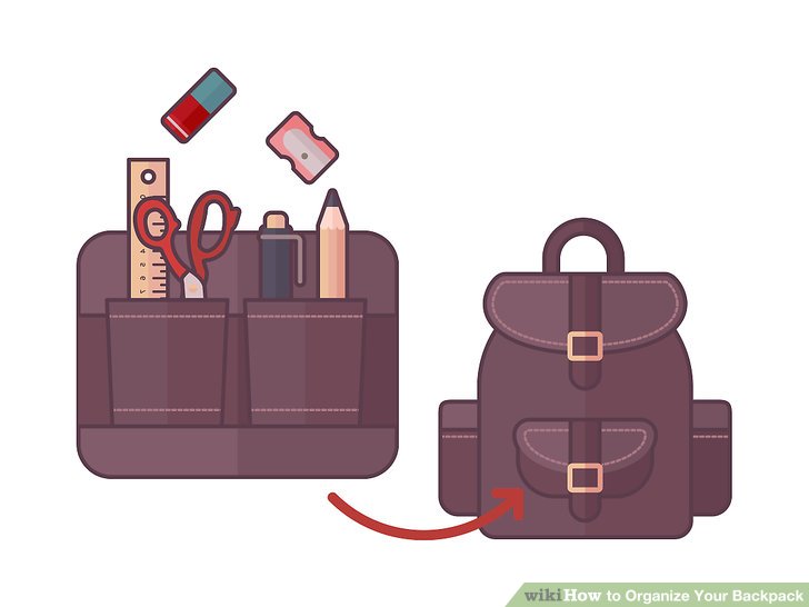 bookbag clipart organized backpack